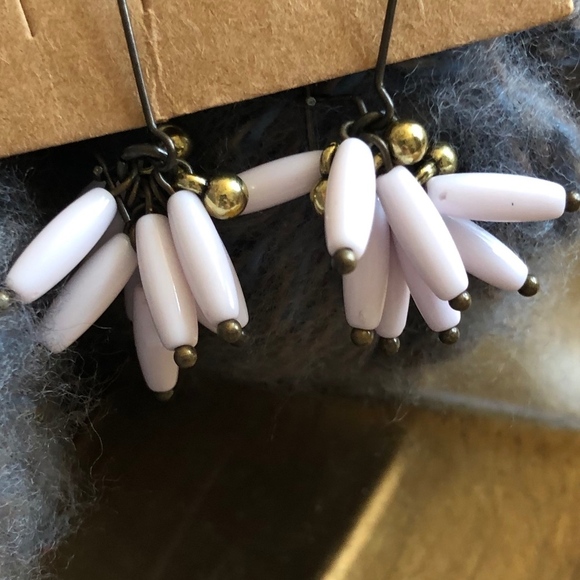 Plunder White Bead Cluster Drop Earrings - Picture 2 of 4